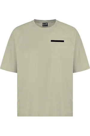 EA7 Top, Herre, Grøn, M, Bomuld, Kortærmet T-shirt