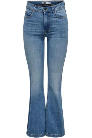 JACQUELINE DE YONG Jeans, Dame, Blå, W26 L32, Denim, Flared High Waist Denim Bukser