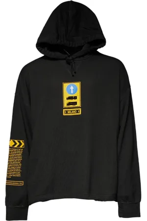 Dolce & Gabbana Sweathshirts & Hoodies, Herre, Sort, L, Bomuld, Sort Bomuld Hættetrøje med DG Shield