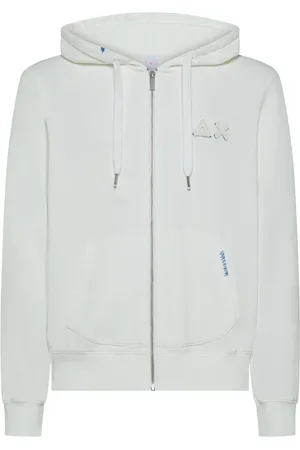 sun68 Sweathshirts & Hoodies, Herre, Hvid, M, Bomuld, Vintage Broken Fleece Hoodie Zip