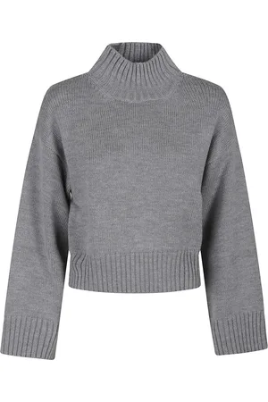 Fabiana Filippi Strik, Dame, Grå, XS, Uld, Stilfuld Turtle Neck Sweater