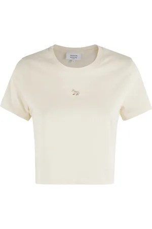 Maison Kitsuné Top, Dame, , L, Bomuld, Kort Baby Tee Skjorte