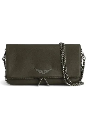 Zadig & Voltaire Taske, Dame, Brun, ONE SIZE, Uld, Militærgrøn Rocktaske med Sølvkæde