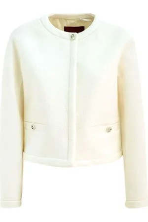 Gucci Jakke, Dame, Hvid, L, Uld, Hvid Uld Boucle Jakke Elegant Stil