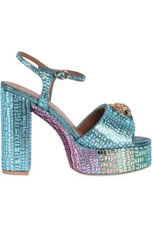 Kurt Geiger Sko, Dame, Flerfarvet, 38 EU, Regnbue Swirl Ruskind Ørn Detalje Platform Sandaler