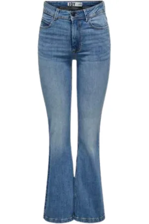 JACQUELINE DE YONG Jeans, Dame, Blå, W27 L32, Denim, Flared High Waist Denim Jeans