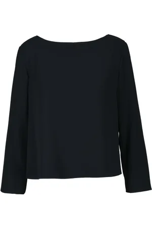 Emporio Armani Bluser & Skjorter, Dame, Sort, M, Uld, Stilfuld Polyesterbluse