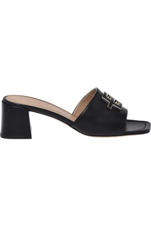 BALDININI Sko, Dame, Sort, 38 1/2 EU, leather clogs