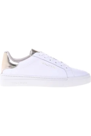 BALDININI Sko, Dame, Hvid, 38 EU, leather and light gold laminated leather trainer