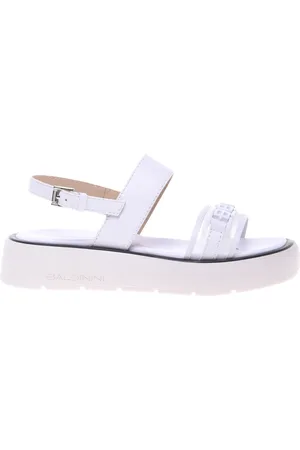 BALDININI Sko, Dame, Hvid, 38 EU, Uld, leather and mesh sandal