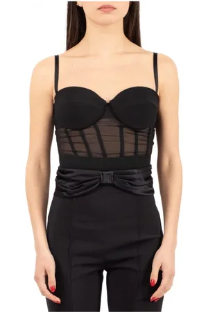 Elisabetta Franchi Top, Dame, Sort, S, Elegant Bodywear Kollektion