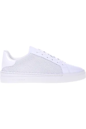BALDININI Sko, Dame, Hvid, 39 1/2 EU, Perforated leather and patent leather trainer
