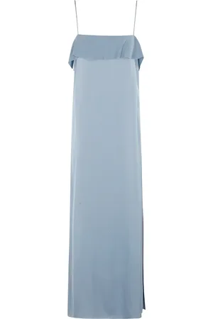 Filippa K Kjole, Dame, Blå, XS, Uld, Flowy Draperet Stropløs Kjole