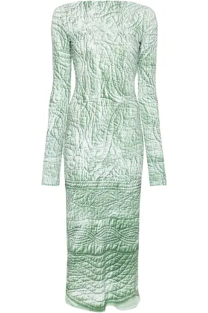 Maison Margiela Kjole, Dame, Grøn, M, Iguana Midi Kjole