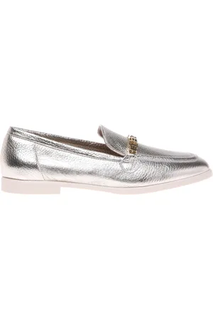 BALDININI Sko, Dame, Gul, 40 EU, Light gold laminated tumbled loafer