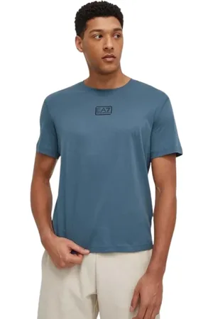 EA7 Top, Herre, Grøn, 2XL, Bomuld, Klassisk Bomuld T-Shirt