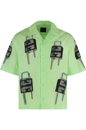 Givenchy Skjorte, Herre, Grøn, L, Bomuld, Bomuldsskjorte med Boxy Fit