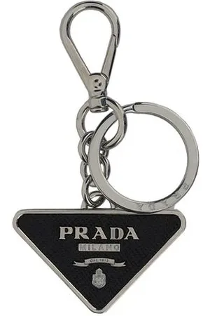Prada Tilbehør, Herre, Sort, ONE SIZE, Ikonisk Metal Nøglering Hummerkrog
