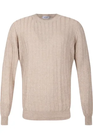 Gran Sasso Strik, Herre, , M, Tekstureret Crew Neck Sweater i