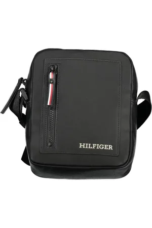 Tommy Hilfiger Taske, Herre, Sort, ONE SIZE, Uld, Sort skuldertaske med justerbar rem