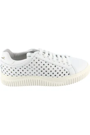 Voile blanche Sko, Dame, Hvid, 35 EU, Læder, Hvide Perforerede Sneakers