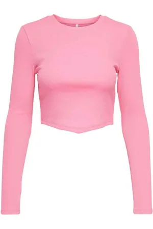ONLY Top, Dame, Lyserød, M, Bomuld, Strik Tørklæde Top