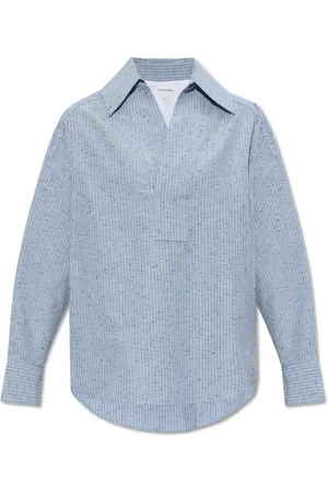Bottega Veneta Bluser & Skjorter, Dame, Blå, XS, Bomuld, Skjortemed krave