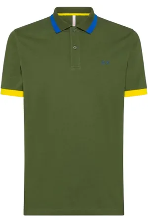 sun68 Top, Herre, Grøn, L, Uld, Stribet Polo Skjorte i Mørkegrøn