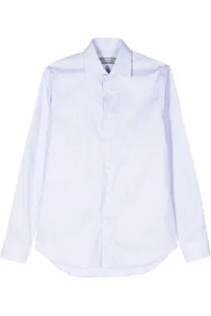 CANALI Skjorte, Herre, Blå, 4XL, Bomuld, Lysblå Micro-Dot Bomuldsskjorte