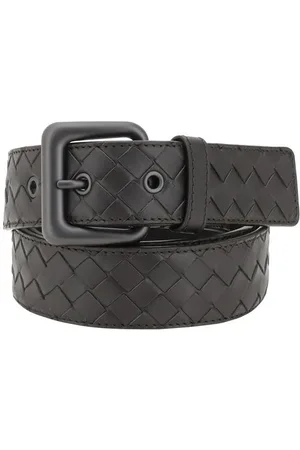 Bottega Veneta Tilbehør, Herre, Sort, 115 CM, Læder, Ikonisk Intrecciato Weave Læderbælte