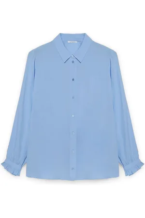Fiorella rubino Bluser & Skjorter, Dame, Blå, 3XL, Skjorte med Lenzing™ Ecovero™ Viskose