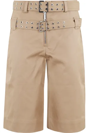 Ganni Shorts, Dame, , XS, Bomuld, Tiger Eye Bomuld Bælte Shorts