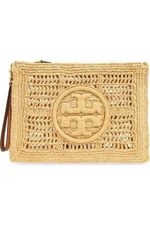 Tory Burch Taske, Dame, Brun, ONE SIZE, Uld, Hæklet Pung til Stilfulde Nødvendigheder