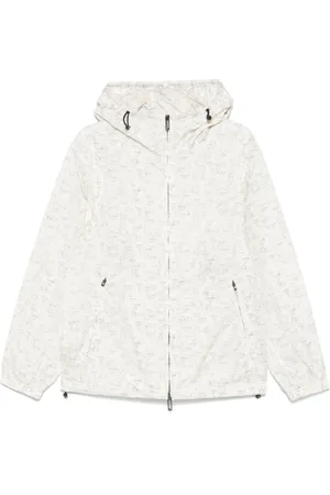 Emporio Armani Jakke, Herre, Hvid, S, Hvid Lynlås-Front Hættefrakke