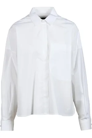 Emporio Armani Bluser & Skjorter, Dame, Hvid, S, Bomuld, Bomuldsskjorte