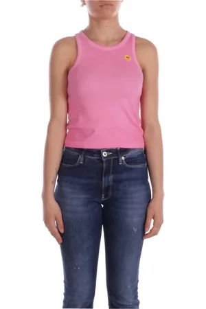 BARROW Top, Dame, Lyserød, S, Bomuld, Logo Front Slim Bomuld Elastan Top