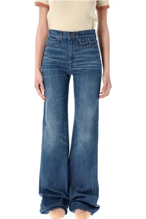 Chloé Jeans, Dame, Blå, W27, Bomuld, Marineblå Klassiske Højtaljede Flare Jeans