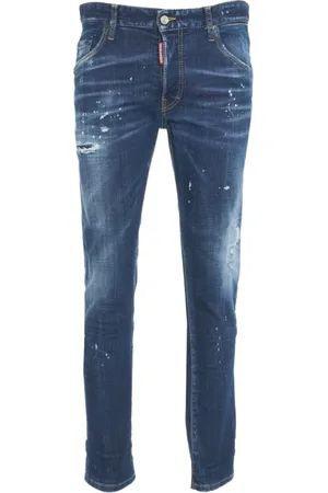 Dsquared2 Jeans, Herre, Blå, S, Uld, Blå Skater Jeans Med Distressed Look