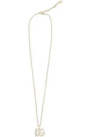 Dolce & Gabbana Tilbehør, Dame, Gul, ONE SIZE, Strass Logo Halskæde