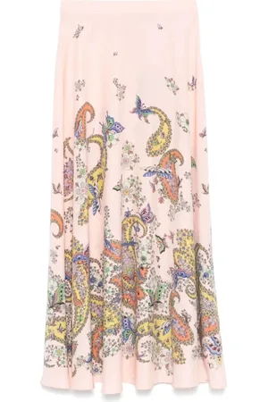 Etro Nederdel, Dame, Flerfarvet, M, Elegant Silk Maxi Nederdel