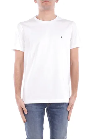 Dondup Top, Herre, Hvid, M, Bomuld, Hvid Logo Front T-shirt Regular Fit