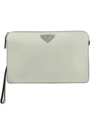 Prada Taske, Herre, Hvid, ONE SIZE, Læder, Emalje Pung Taske med Kortspor