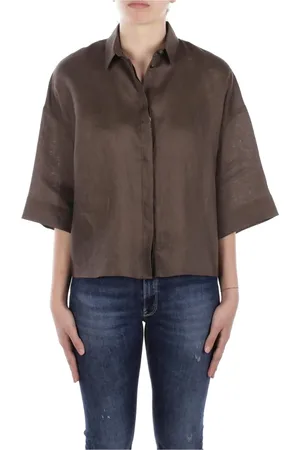 Max Mara Bluser & Skjorter, Dame, Grøn, XS, Linned, Kvinders Linnedskjorte med frontknapper