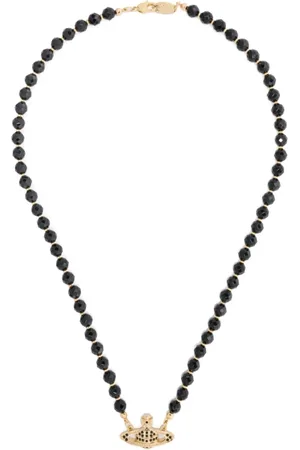 Vivienne Westwood Tilbehør, Herre, Sort, ONE SIZE, Uld, Guld Sort Agat Choker Halskæde