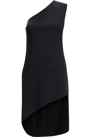 Courrèges Kjole, Dame, Sort, XS, Uld, Uendelig Asymmetrisk Kjole