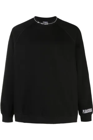 Pleasures Strik, Herre, Sort, XL, Herre Raglan Crewneck Sweatshirt