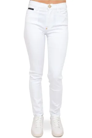 Philipp Plein Bukser, Dame, Hvid, W26, Bomuld, Skinny Bukser