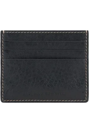 Brunello Cucinelli Tilbehør, Herre, Sort, ONE SIZE, Læder, Kornet Læderkortholder