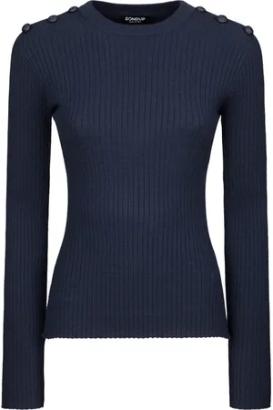 Dondup Strik, Dame, Blå, XS, Uld, Stilfulde Sweaters til enhver lejlighed