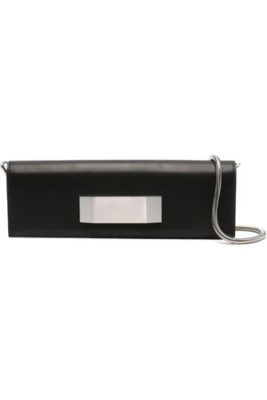 Rick Owens Taske, Dame, Sort, ONE SIZE, Læder, Sort læderclutch Baguette